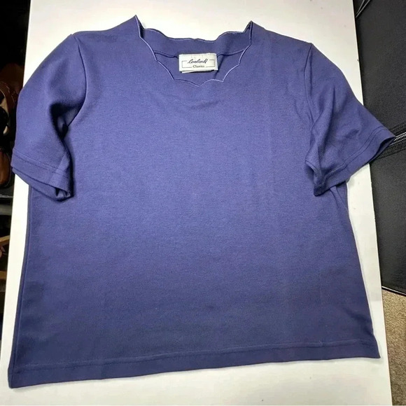 Lombardi Womens Top Large Blue Short Sleeved - Picture 2 of 8